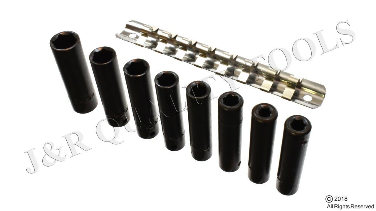 METRIC 1/4" INCH DRIVE DEEP IMPACT SOCKET 9PC MM SET W/ SOCKET HOLDER