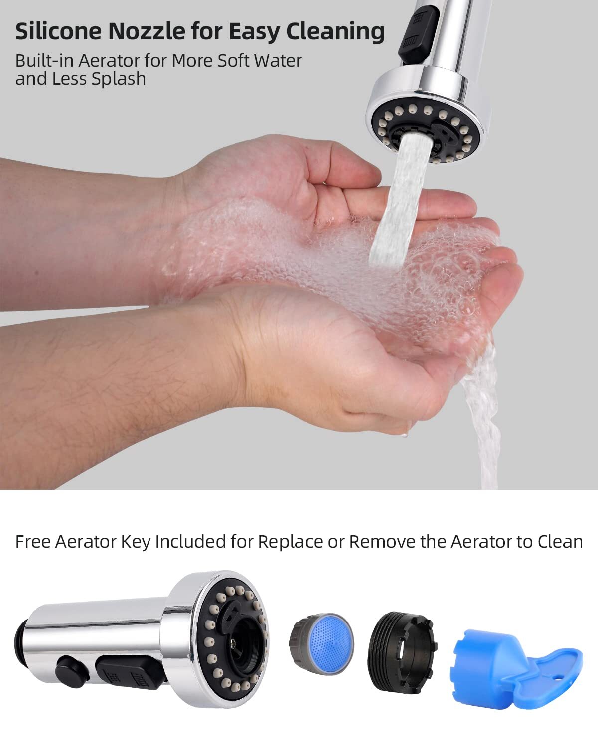 Pull Down Kitchen Faucet Head Replacement, Sink Faucet Sprayer Head Nozzle