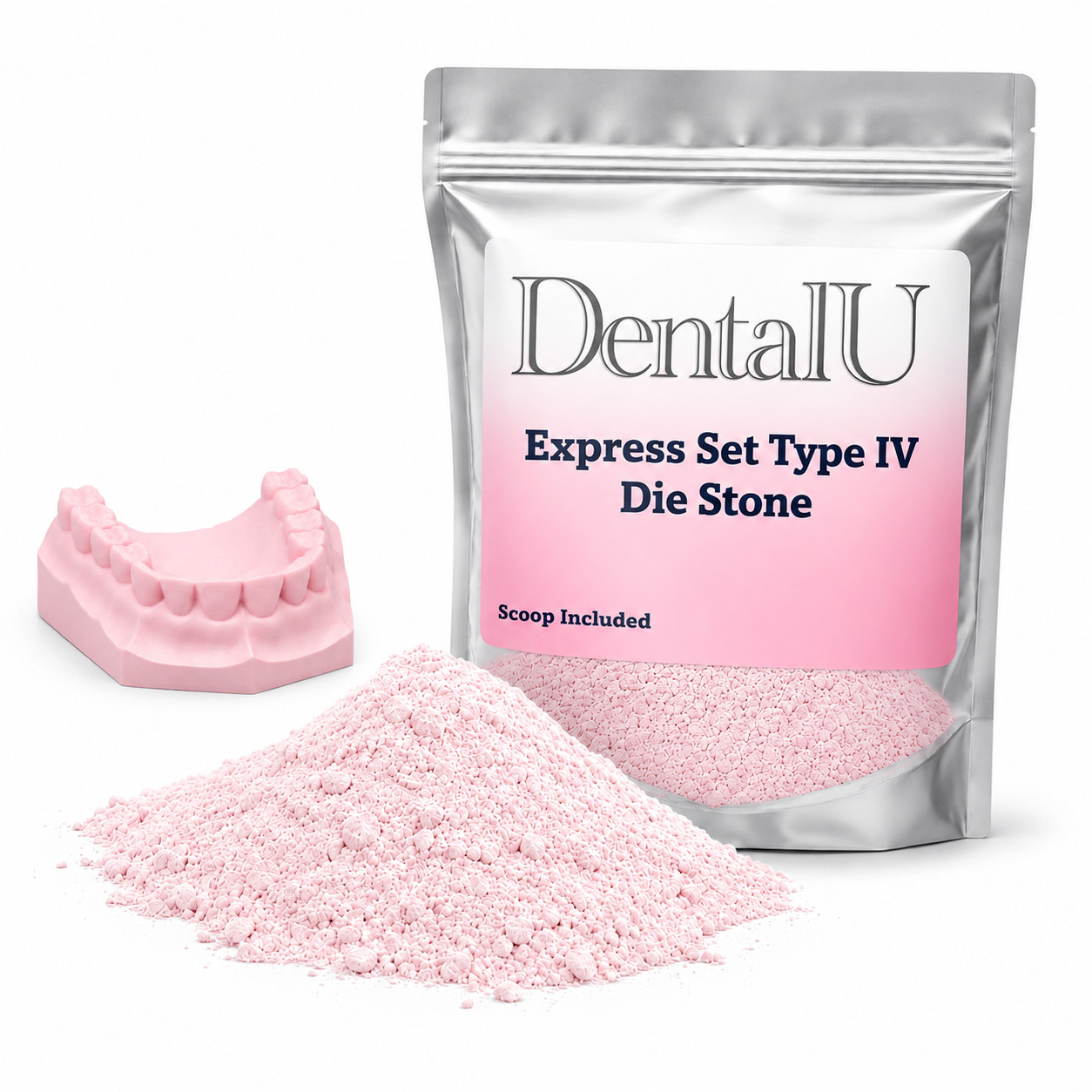 1 - 5 LBS PINK Express Set Die Stone Dental Plaster Type IV Gypsum