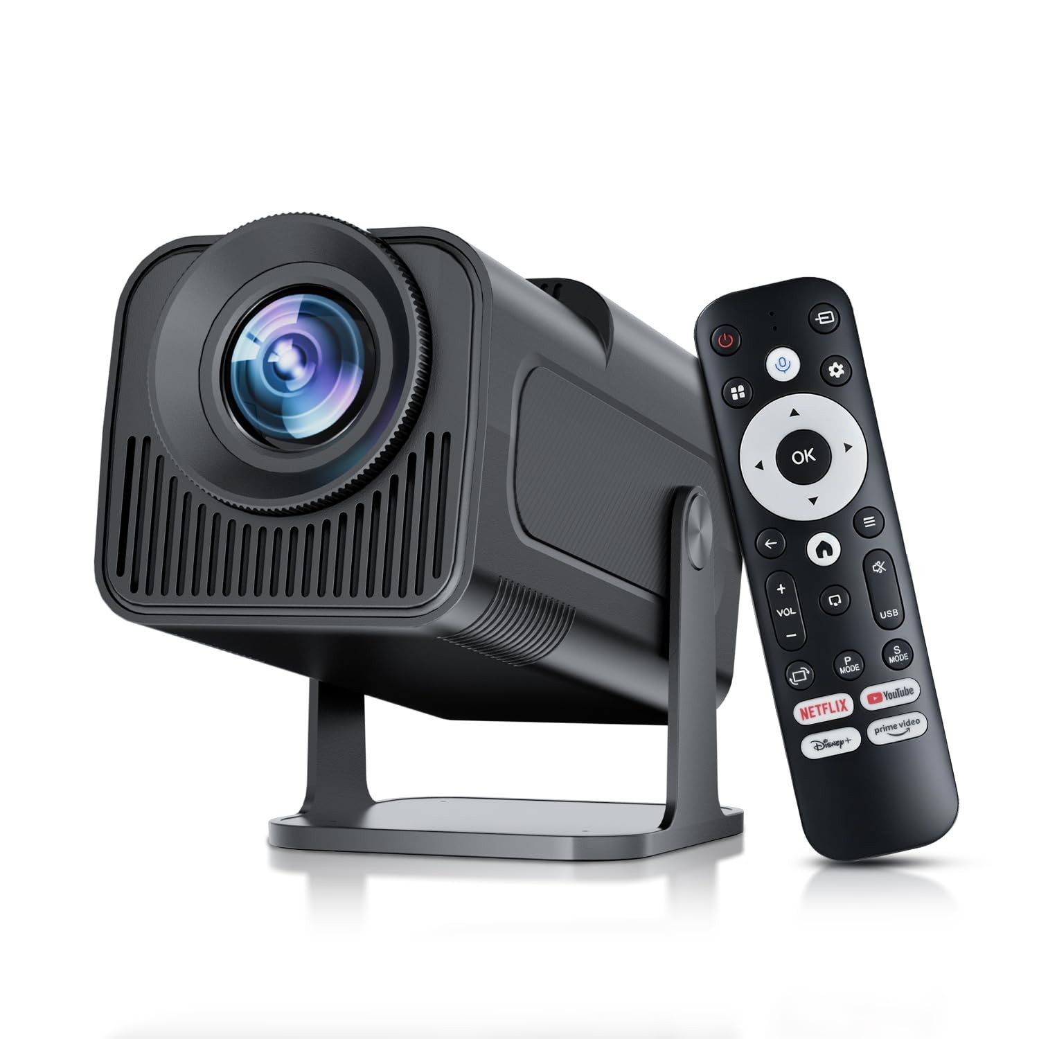 Mini Projector WiFi Bluetooth 5.4, Native Portable, Small Size, Black