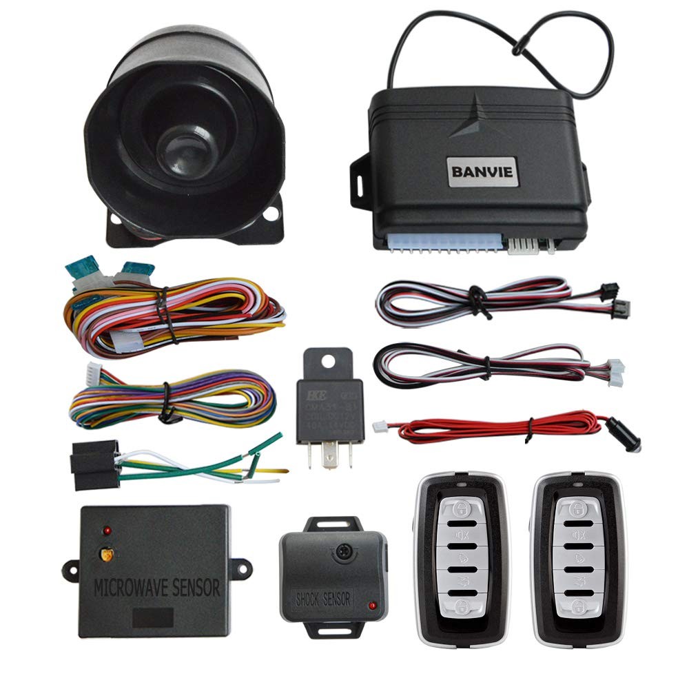 Car Alarm System, Security Antitheft Alarm Systems with Keyless Entry, with M...