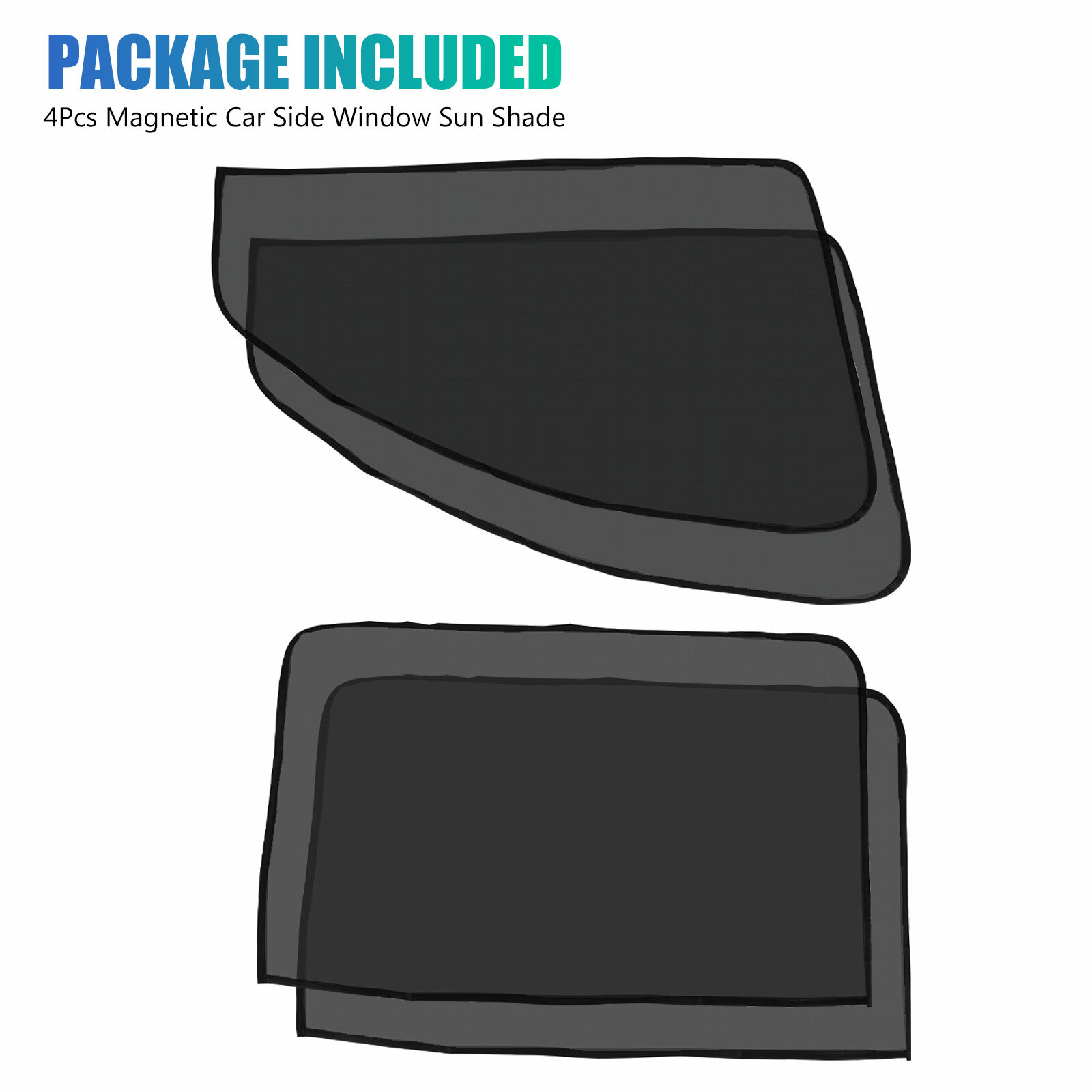 4x Magnetic Car Side Window Sun Shade Cover Visor Mesh Shield UV Block Protector