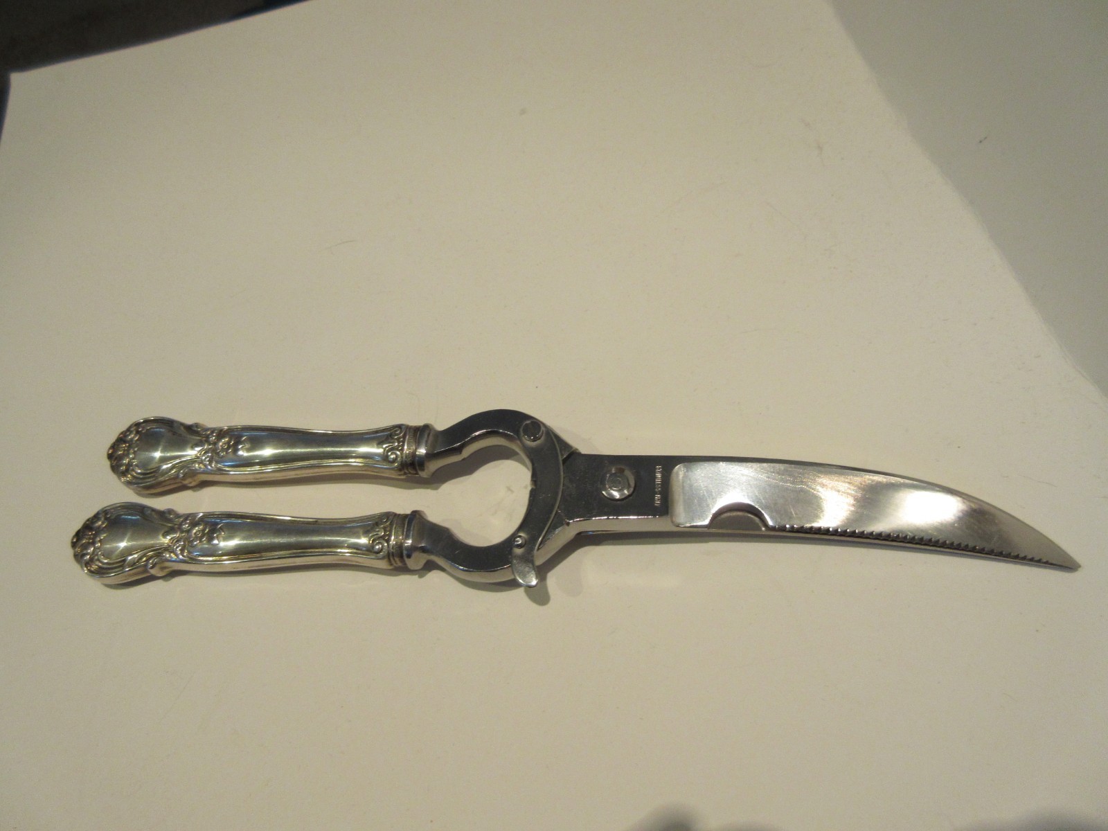 Vintage Sterling Silver Handle Meat Poultry Shears Scissors ~ Italy Jack Kellmer