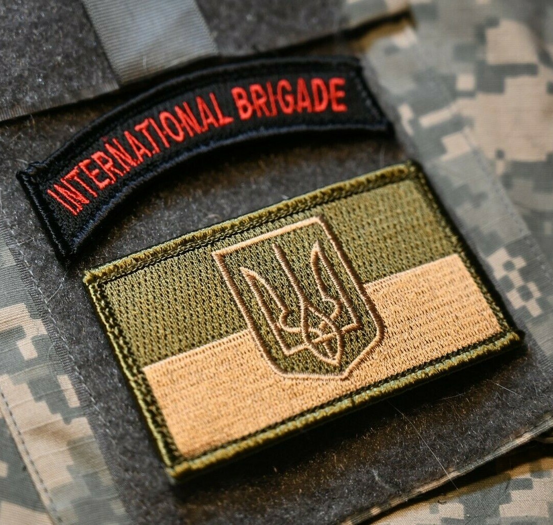 ⭐FREEDOM DEFENDER⭐ vêlkrö 2-PC SET: INTERNATIONAL BRIGADE TAB + UKRAINE FLAG