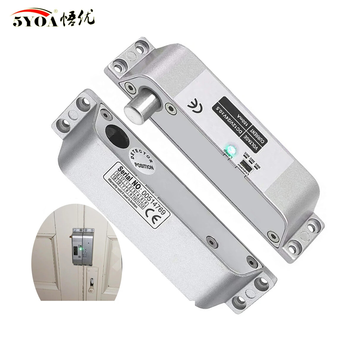Fail Safe NC Electric Drop Bolt Lock Access Control Electronic Door Mortise Lock