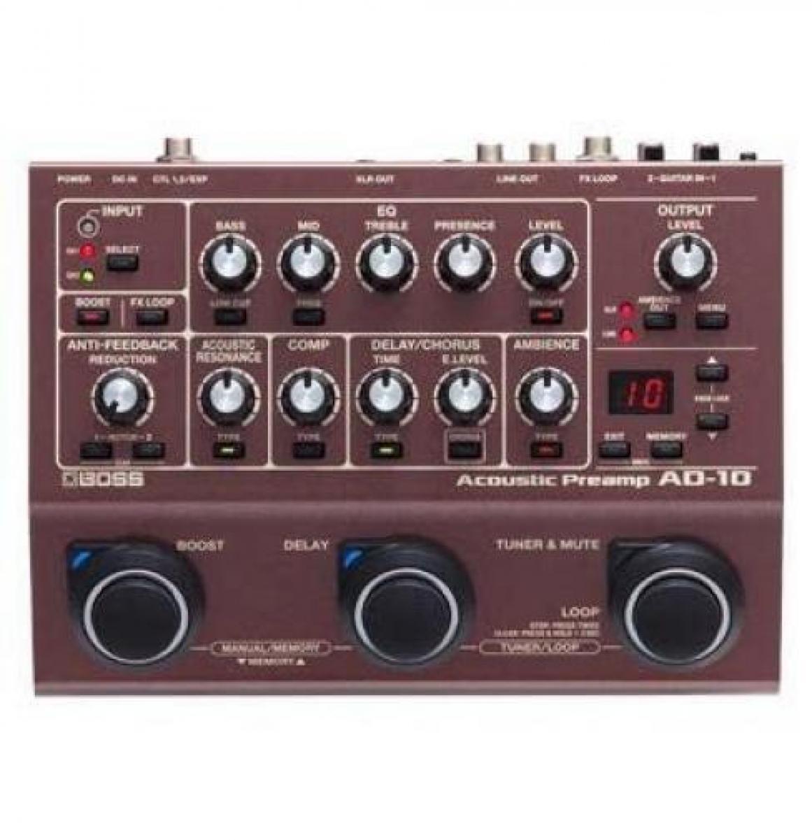 Boss AD-10 Acoustic Preamp Processor Effects Pedal New in Box