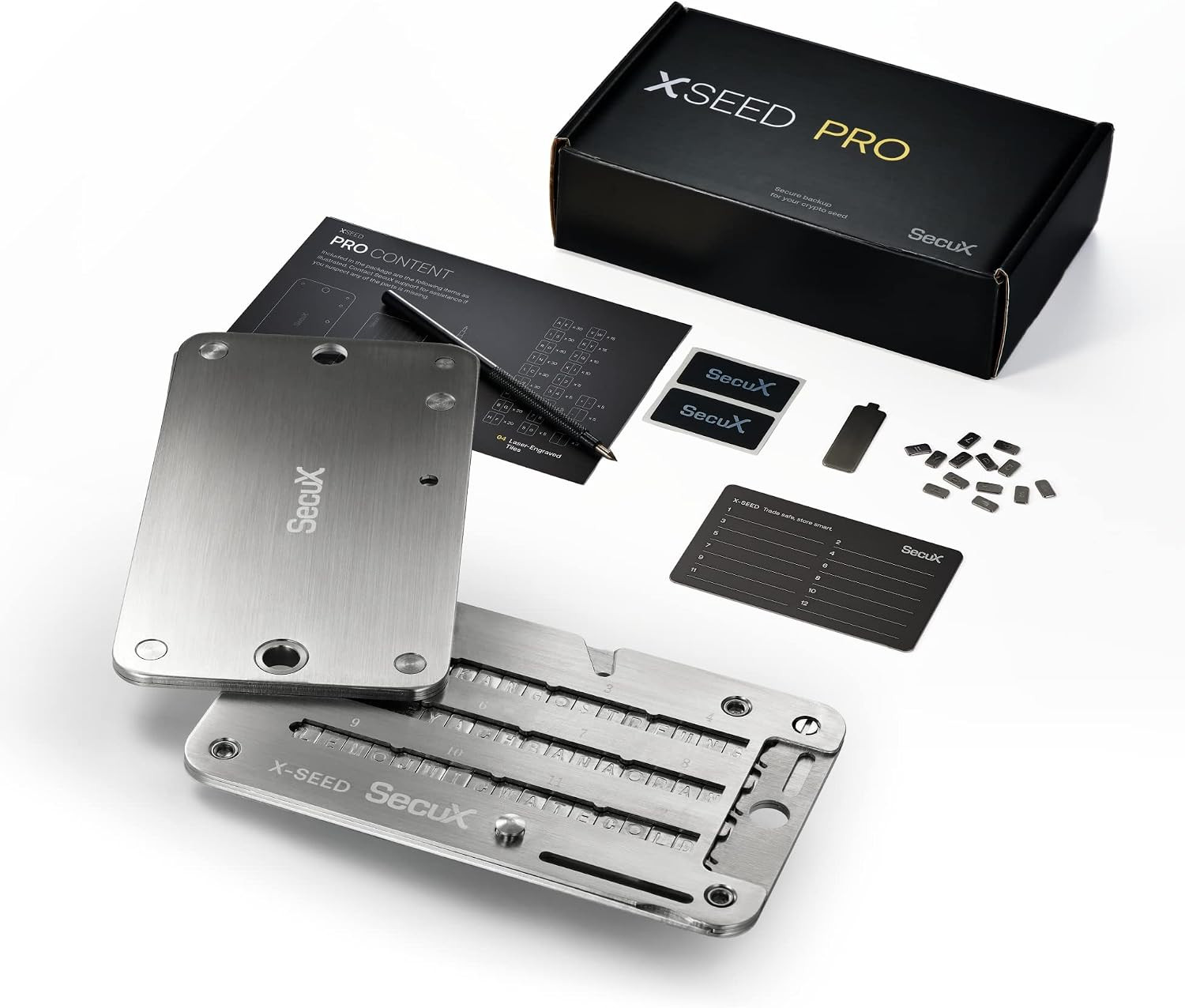 – XSEED Pro - Indestructible Bitcoin Wallet Crypto Seed Storage Steel Plate - Co