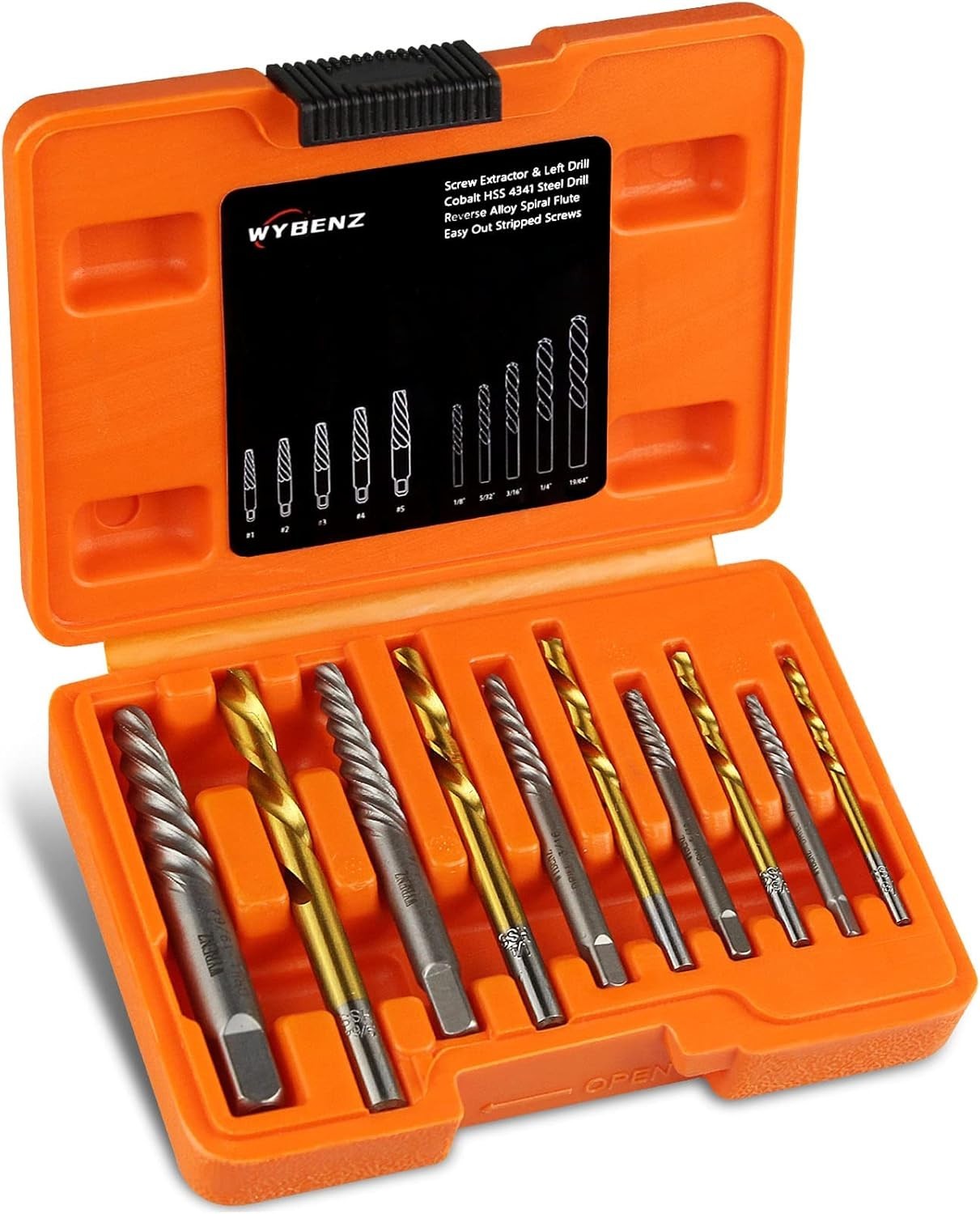 14-Pcs Reverse Cobalt HSS Screw Extractor & Left Hand Drill Set - Easy Out Tool