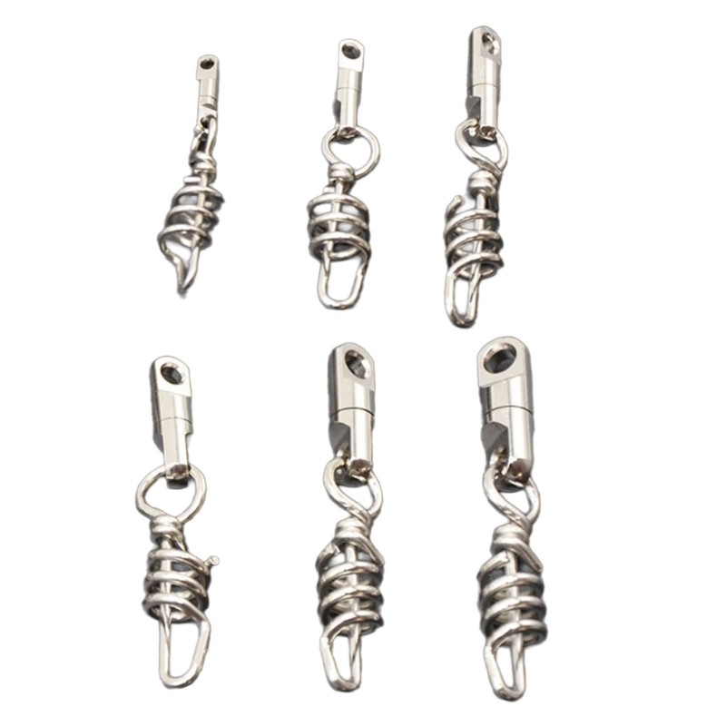 10Pcs Swivels Pass Guide Rings Sea Fishing Lures Rod Line Connectors Accessory
