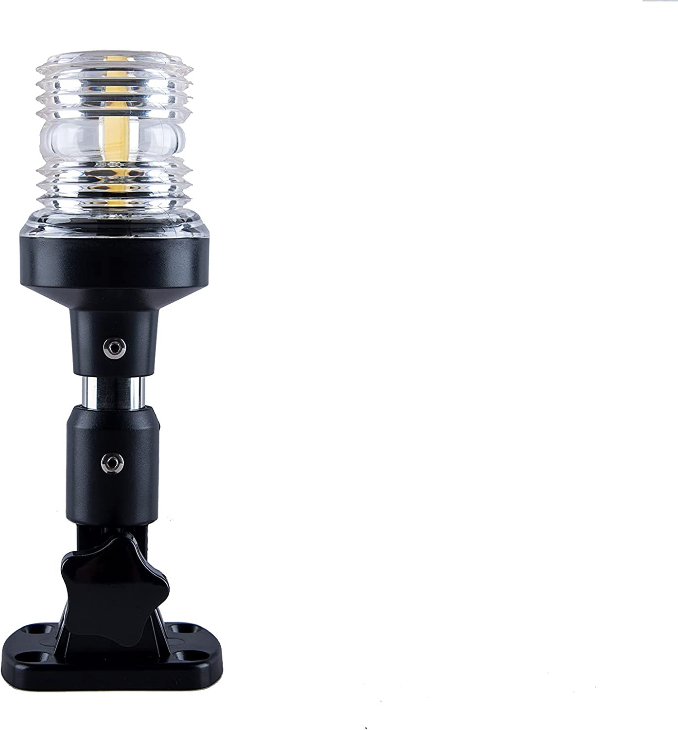 White LED Fold Down Boat Stern Light Boat Anchor Light for Pontoon and Fishing B