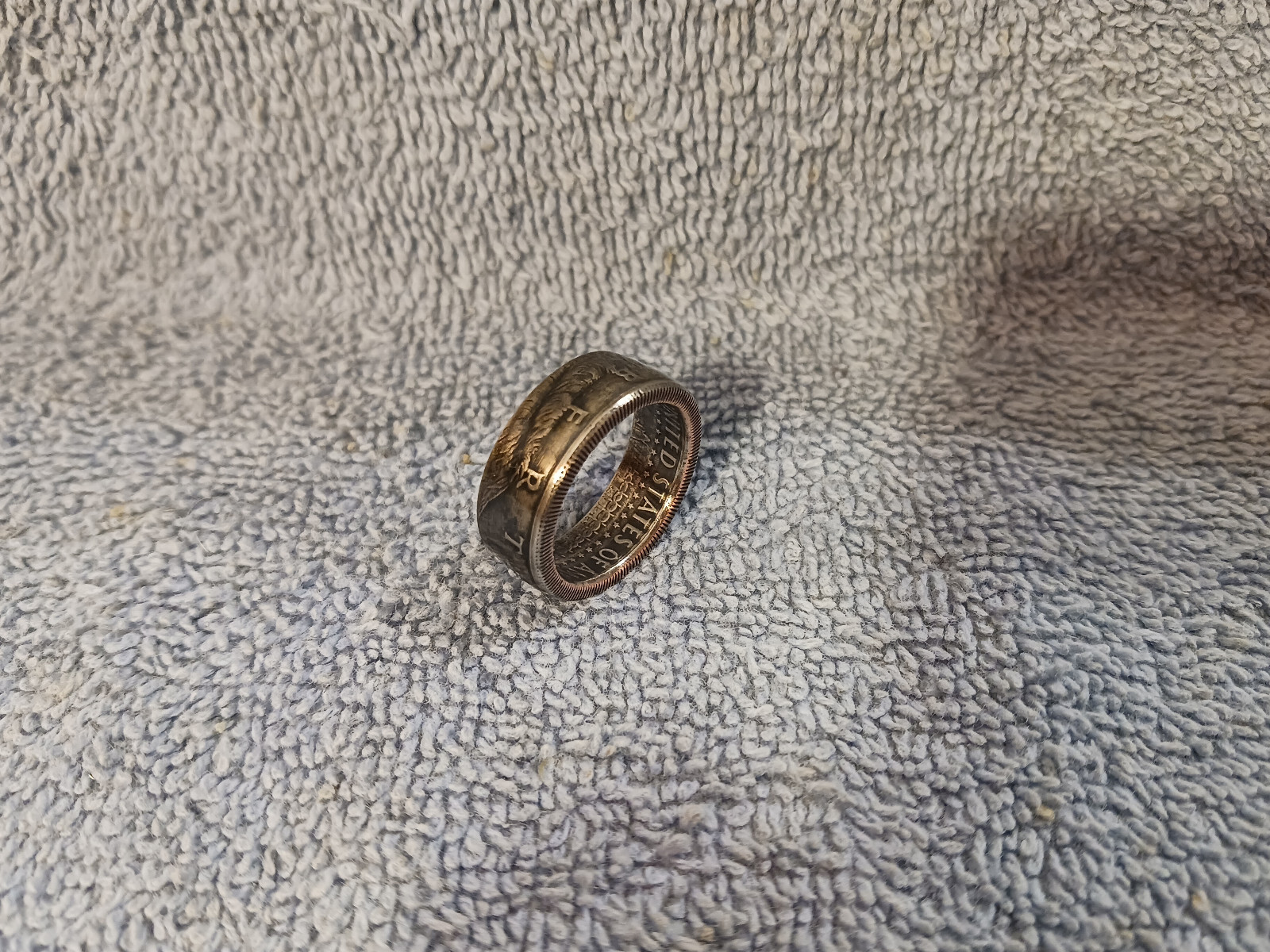 2003 Kennedy Half Dollars size 9 coin ring handmade mixed metals