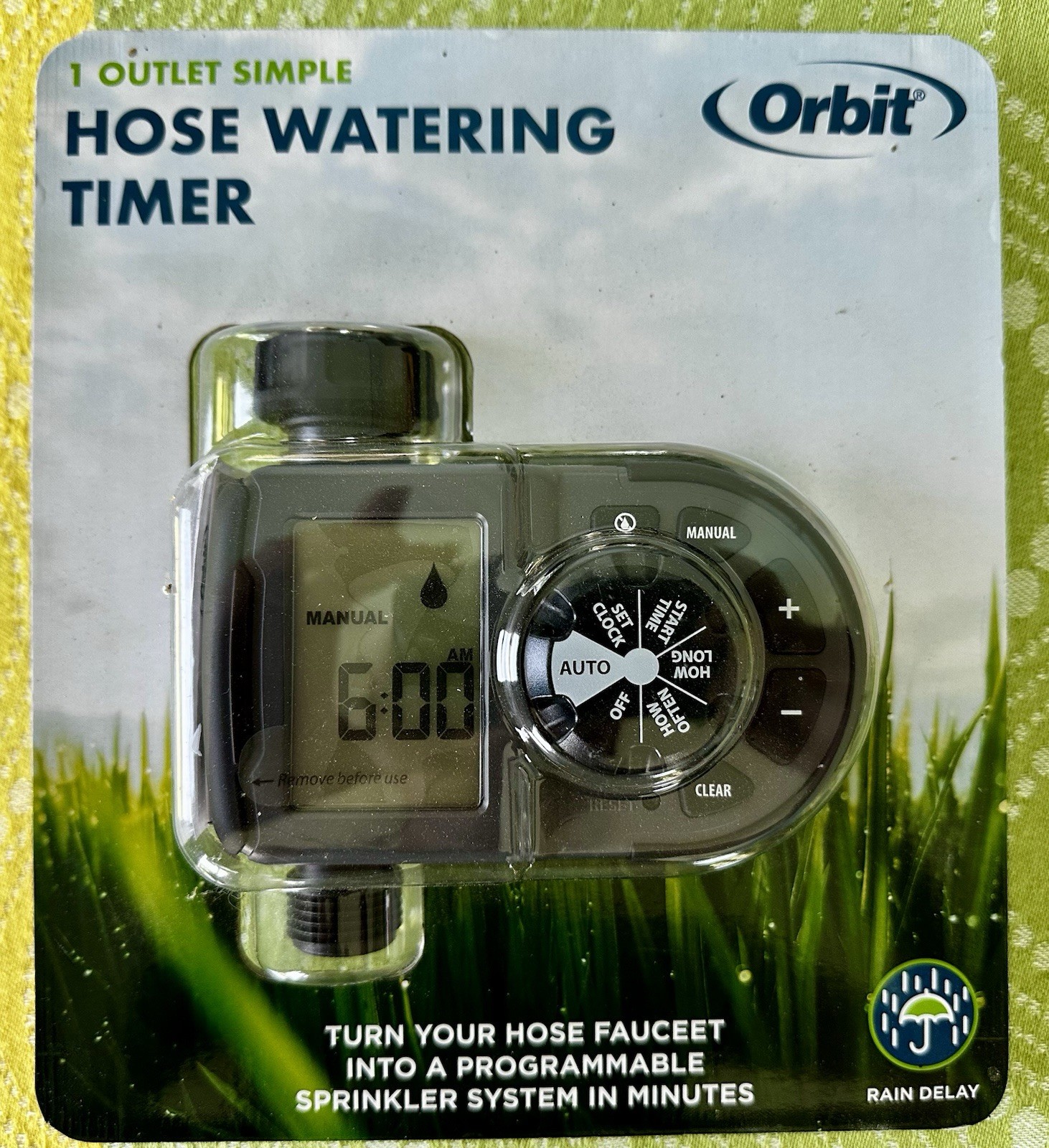 Orbit 1 Outlet Hose Watering Timer With Rain Delay Brand New In package
