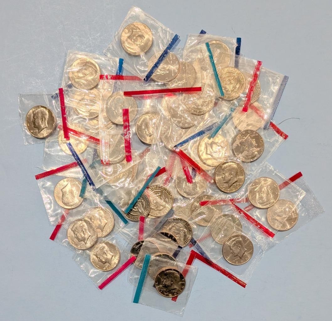 Lot of Twenty 1971-2006 BU Kennedy Half Dollars in Mint Cello-20 Coins