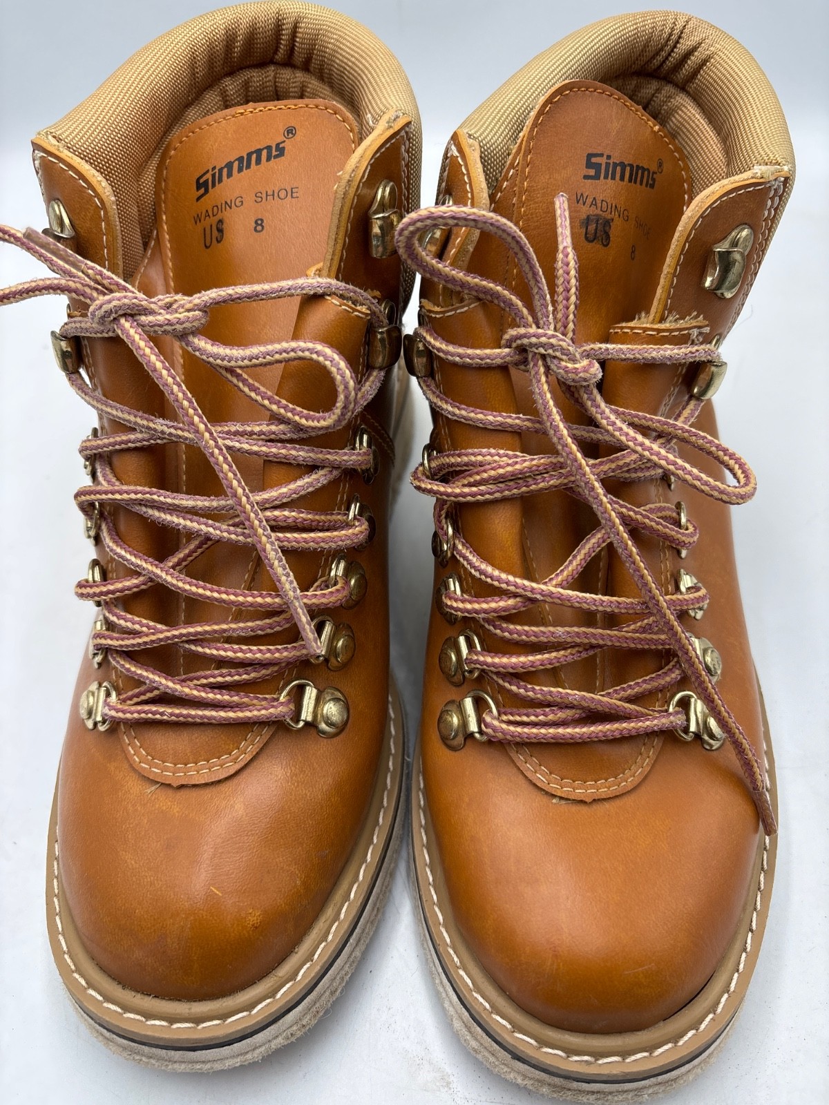 Vintage Simms Felt Bottom Fly Fishing Wader Wading Boots Shoes Brown Mens Size 8
