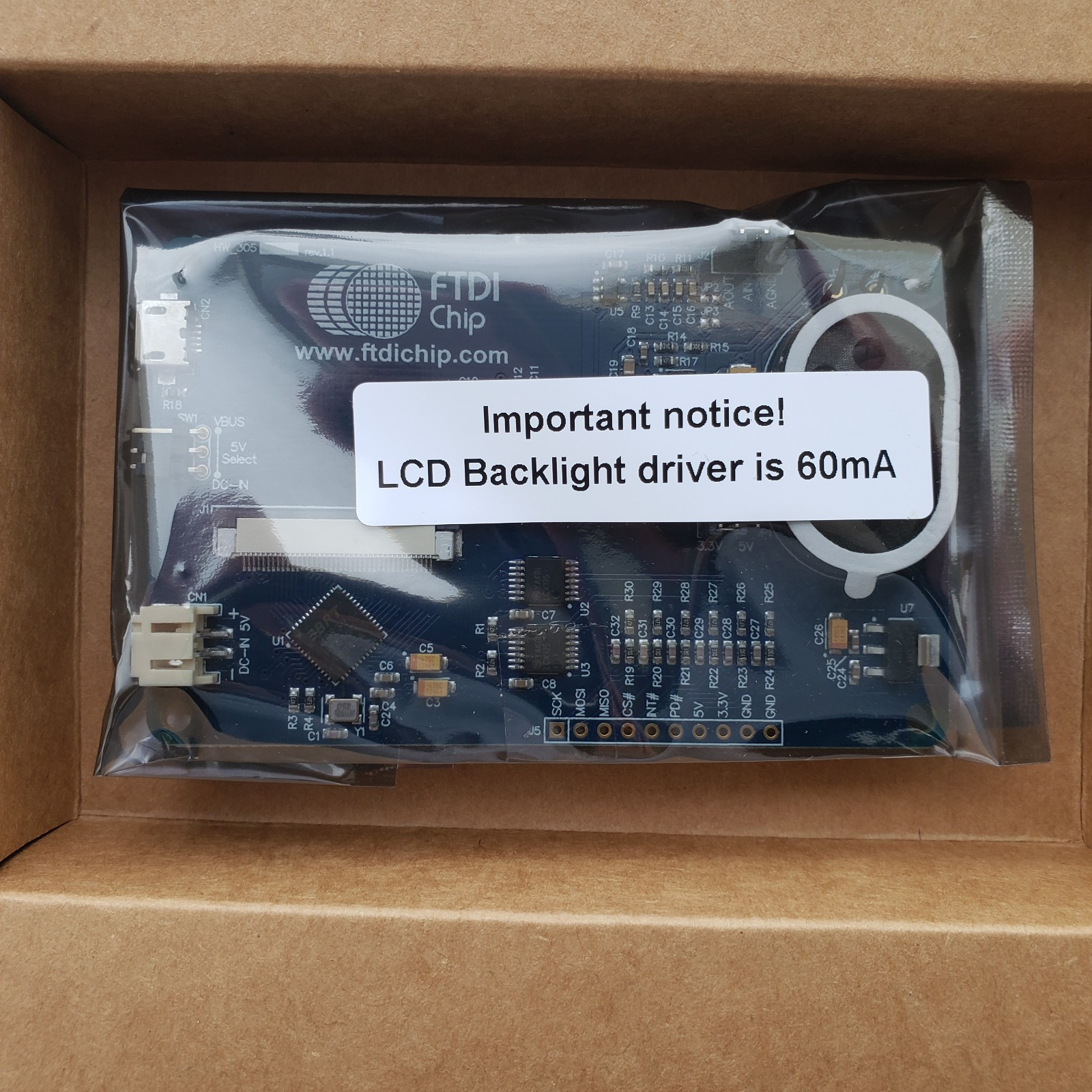 Bridgetek VM810C50A-N, FT810 DEV BOARD EVE MULTIMEDIA CONTROLLER