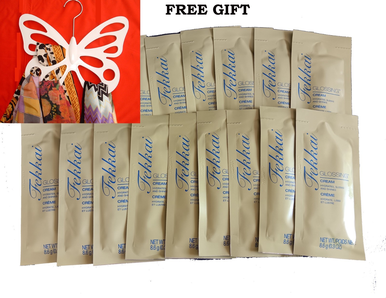 Fekkai Glossing Cream -Original Package-(18 Packets/Samples) and Free Gift