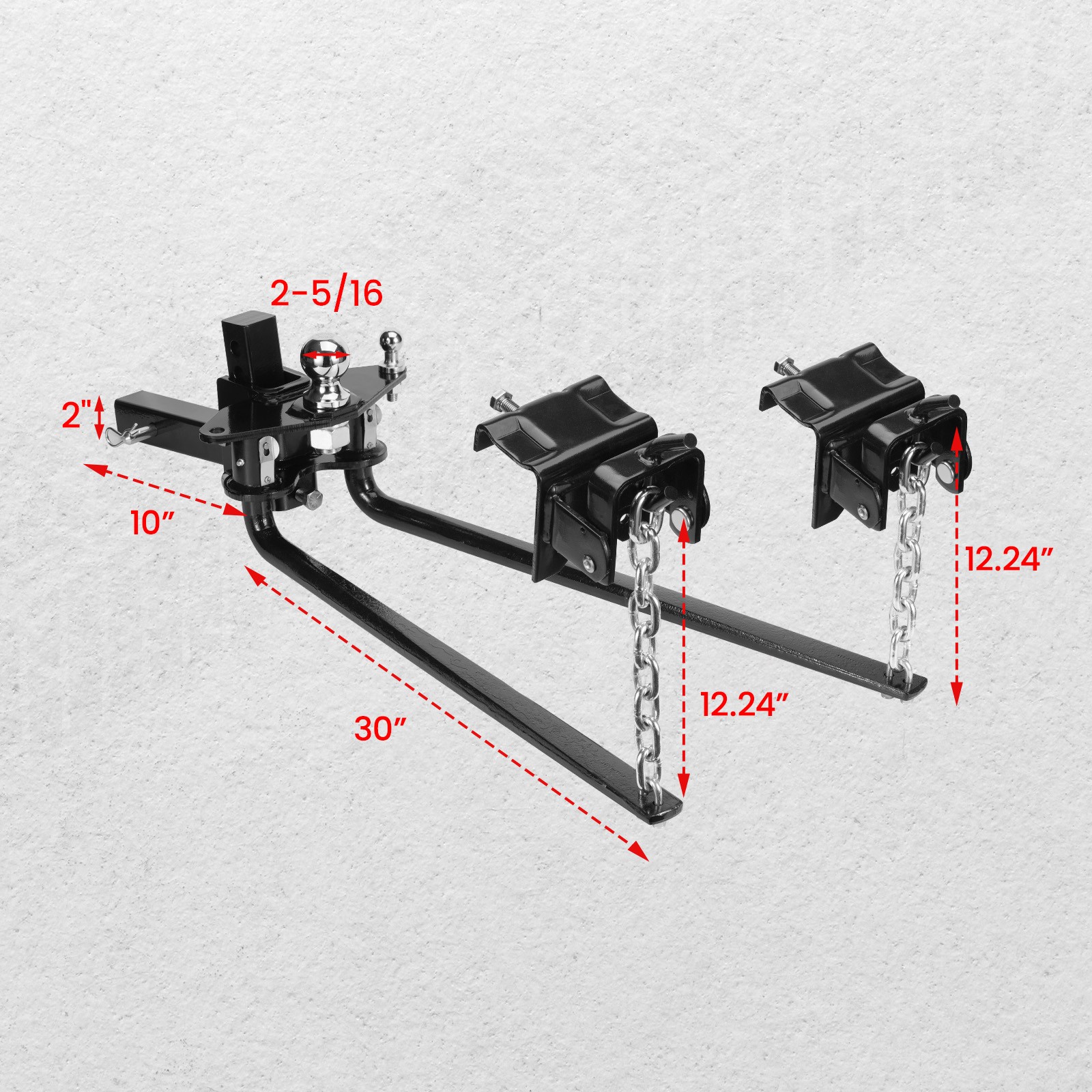 Weight Distribution Equalizer Bar 2" Up to 10000lb w/ Sway control For Class III