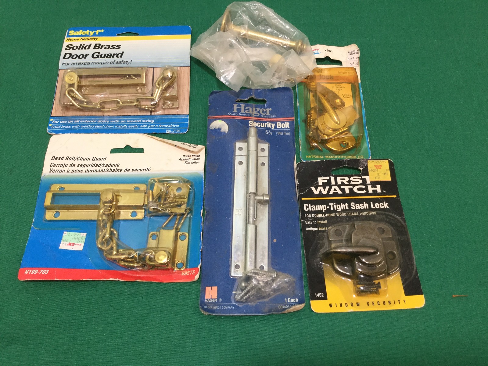Assorted Security Bolt Locks, Hager, National, First Watch, set of 6 - Locksmith