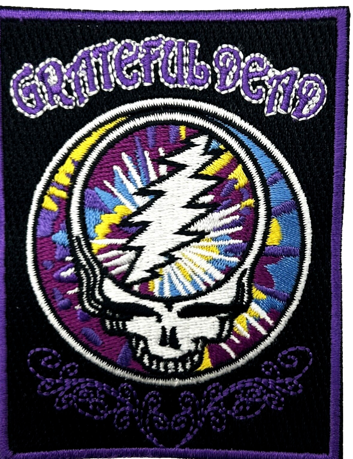 Grateful Dead Steal Your Face Lightning Bolt Embroidered SYF Rock Iron on Patch