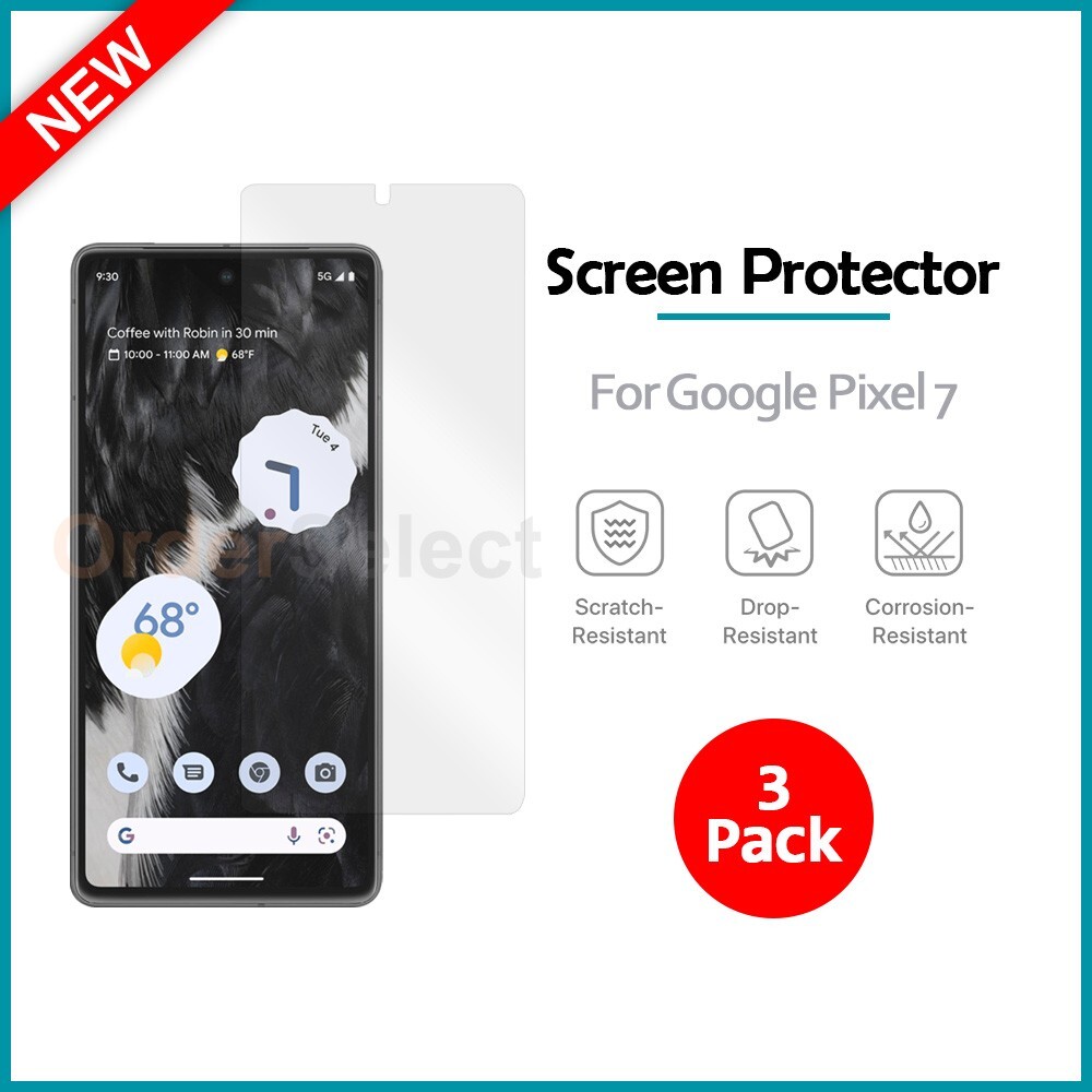 3-Pack LCD Ultra Clear HD Screen Protector for Android Phone Google Pixel 7
