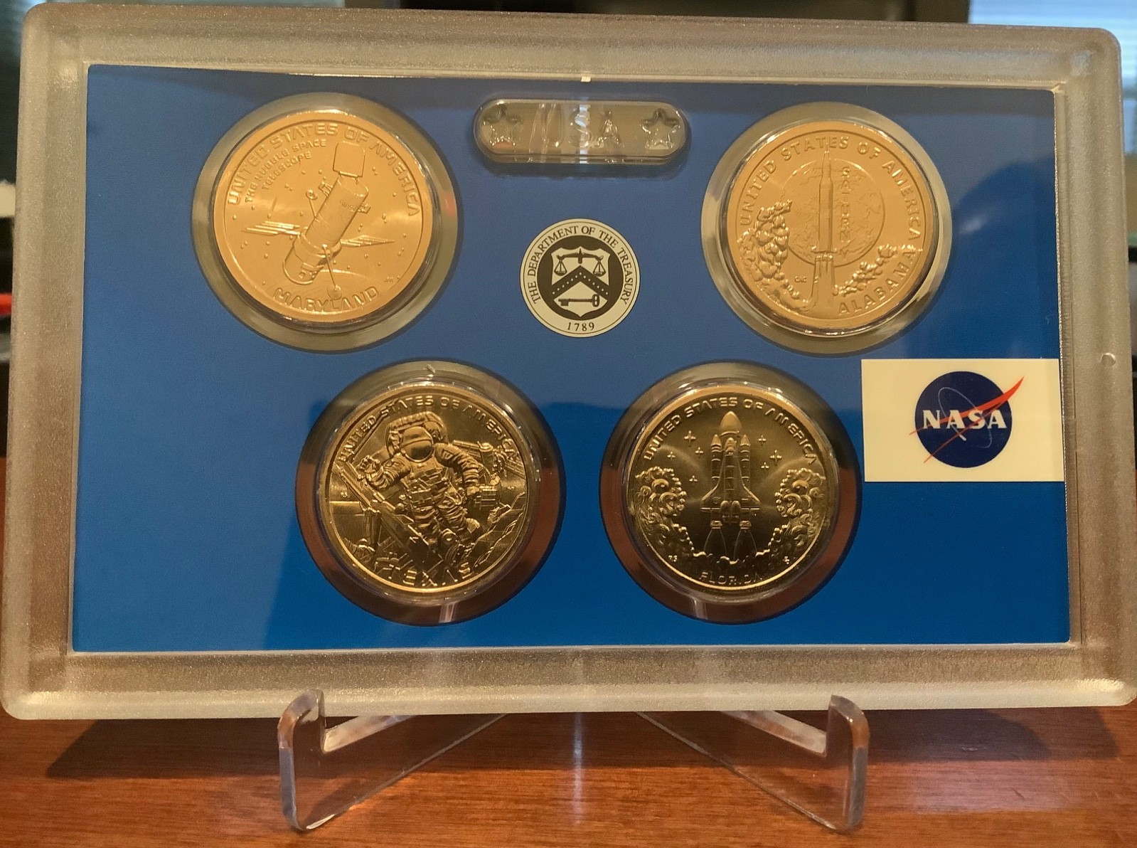 2020,2024,2025 US Mint NASA SpaceCash Dollar Set: Hubble MD, Texas, Florida, AL