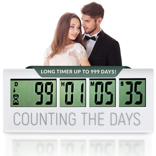 Countables Counting the Days Countdown Clock - Up to 999 Days LCD Digital Tim...