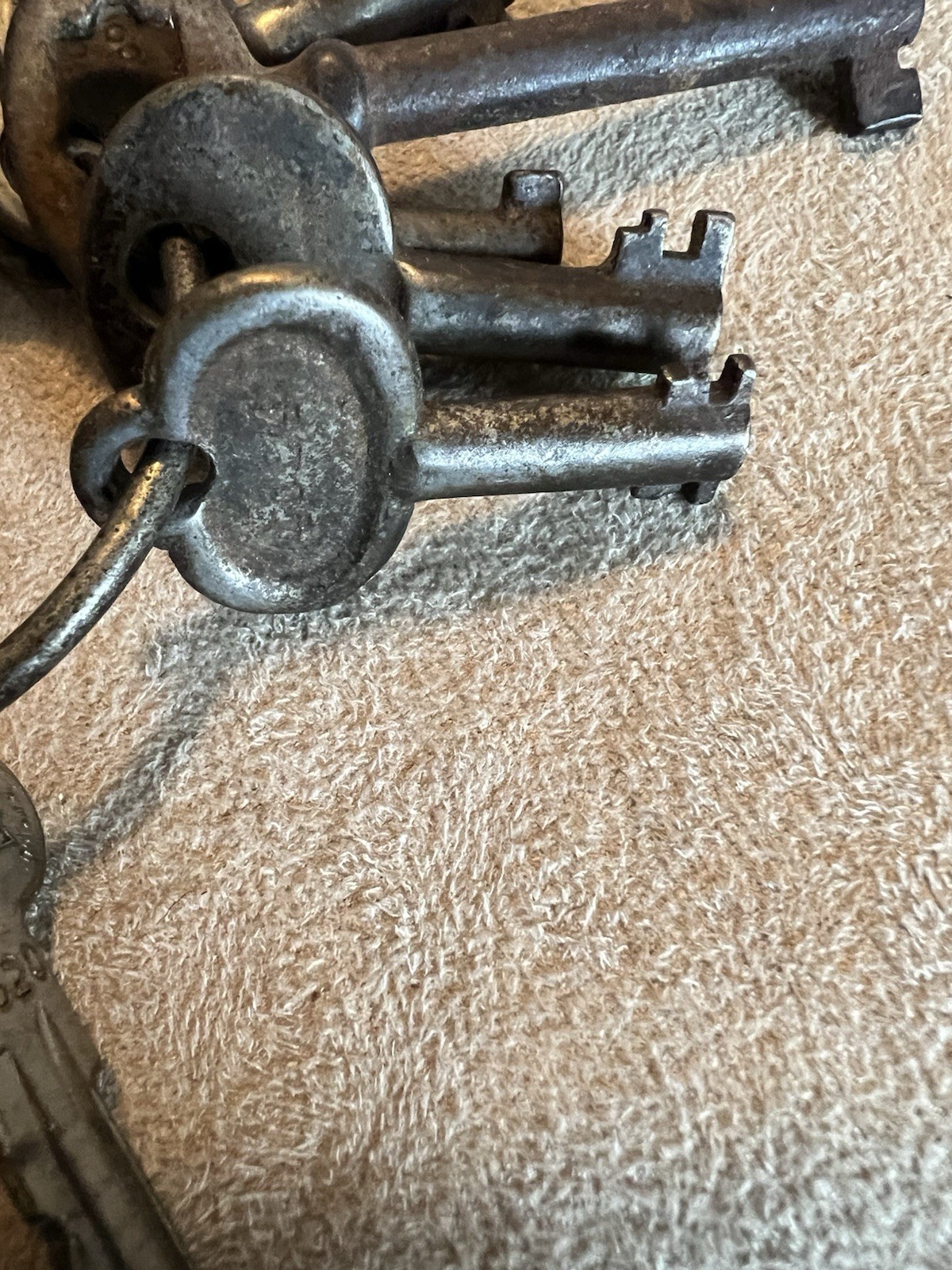 Vintage SKELETON KEYS & FLAT KEYS Assorted on Ring