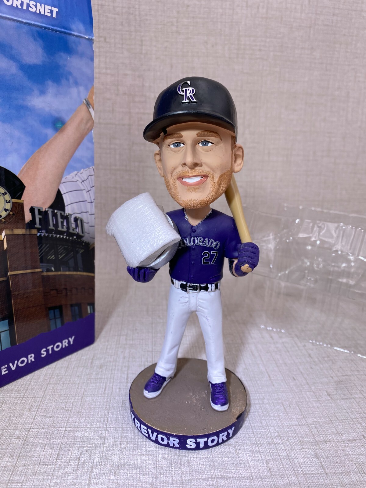 Trevor Story Story Time Clock Bobblehead Colorado Rockies SGA Rare In Box 7"