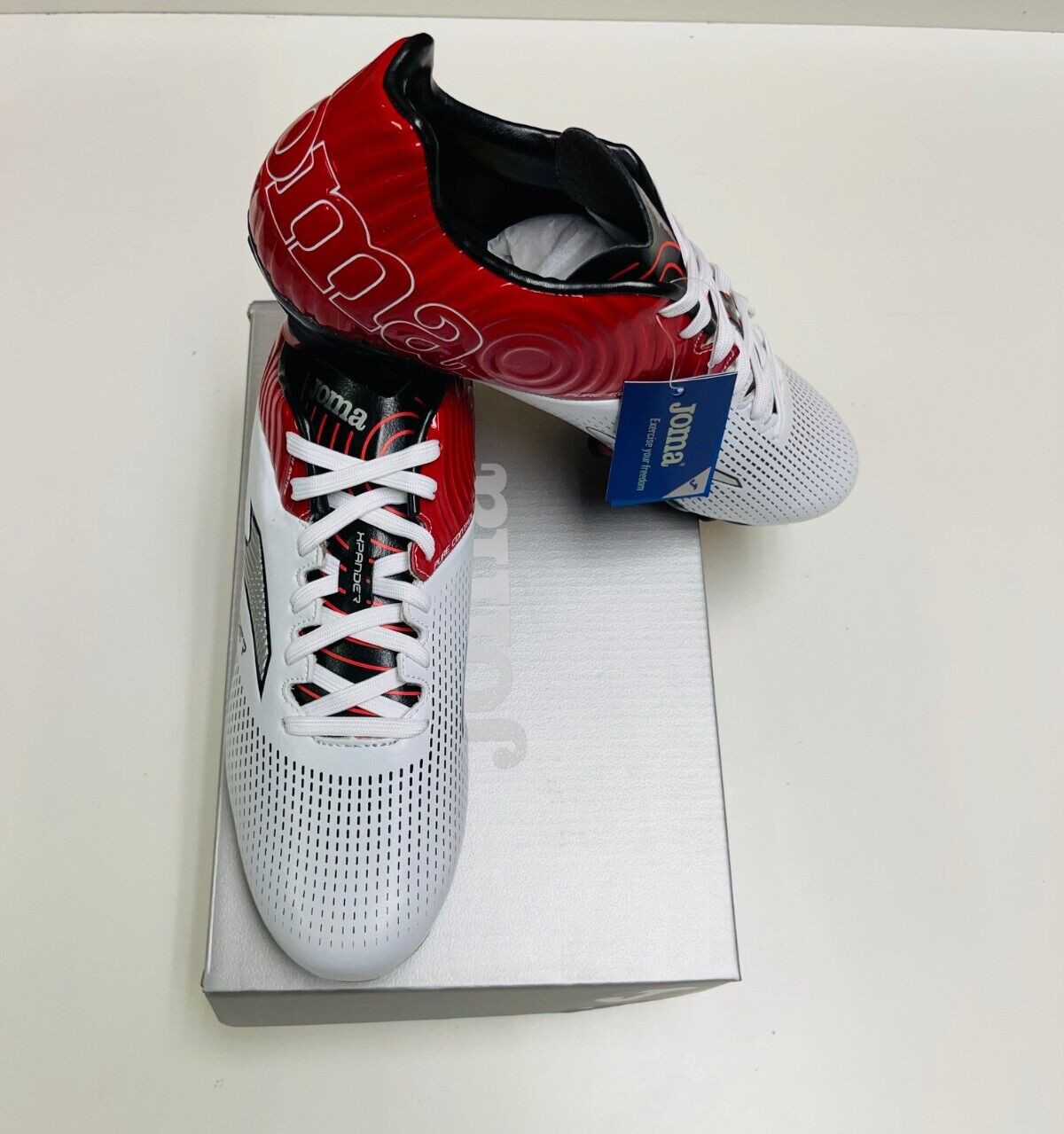 Joma Xpander 2202 Firm Ground Shoes (White/Red)