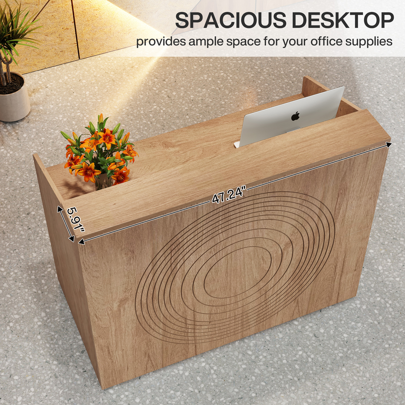 Tribesigns Reception Desk with Counter, Modern Front Desk Reception Room Table