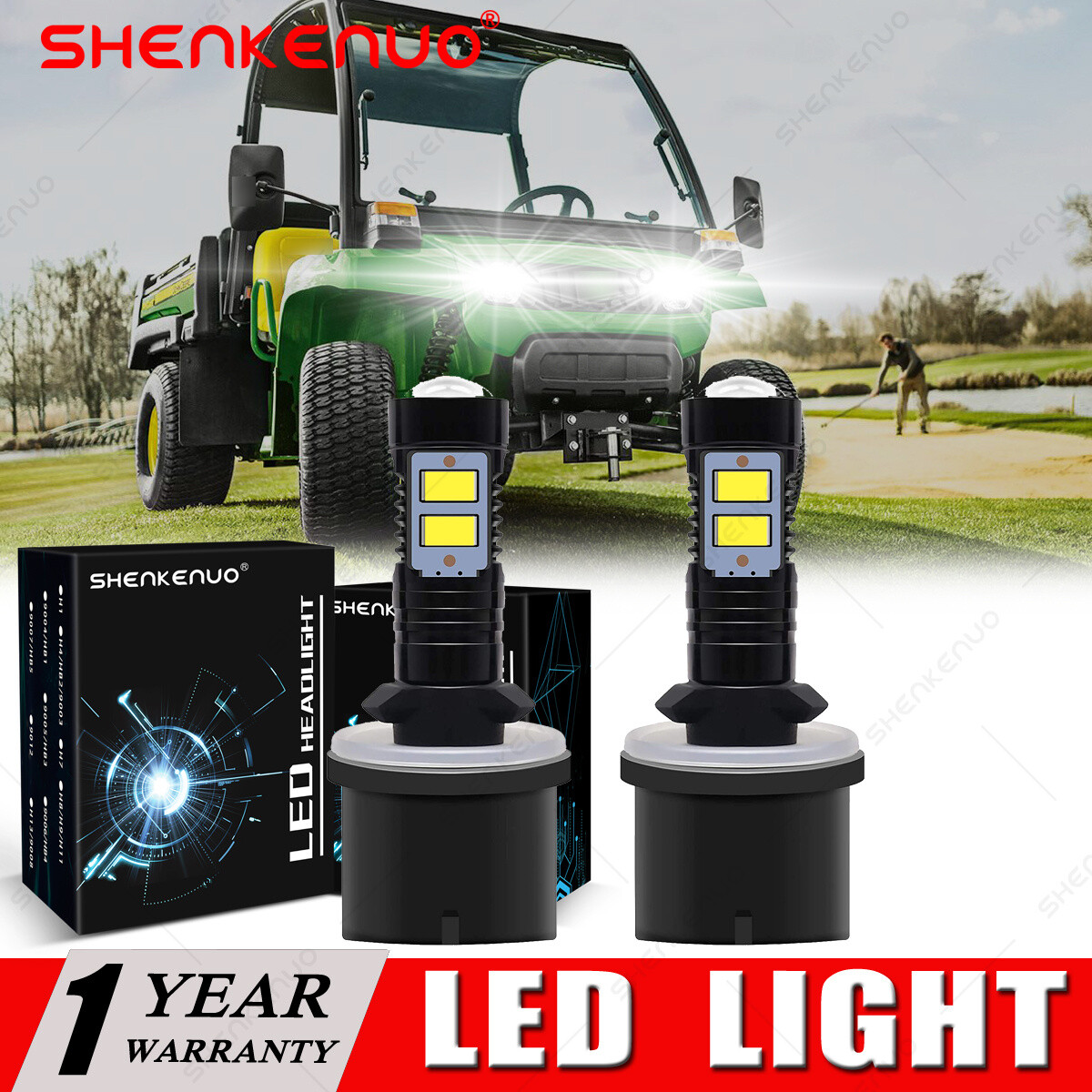 2 SUPER LED bulbs for XUV 625i 825i 825 S4 855D 855D S4; Deere Gator; AM144882