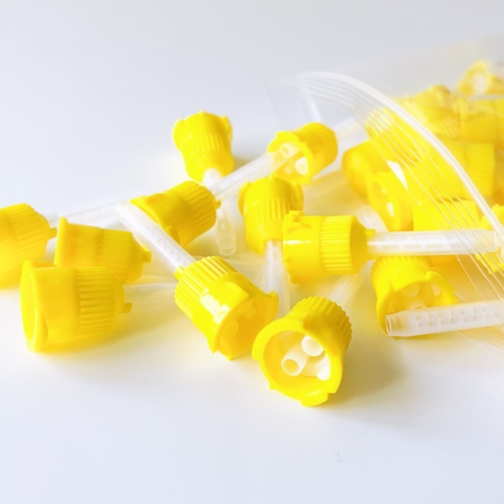 Dental Mixing Tips Impression Short Yellow 5Cm 1:1 Yellow  T-Type  100PCS