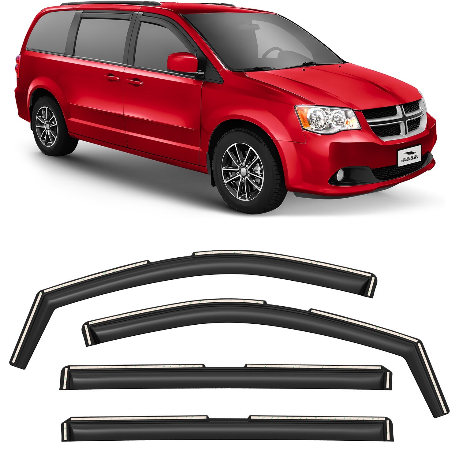 Rain Visors Wind Rain Guards for 2008-2020 Dodge Grand Caravan