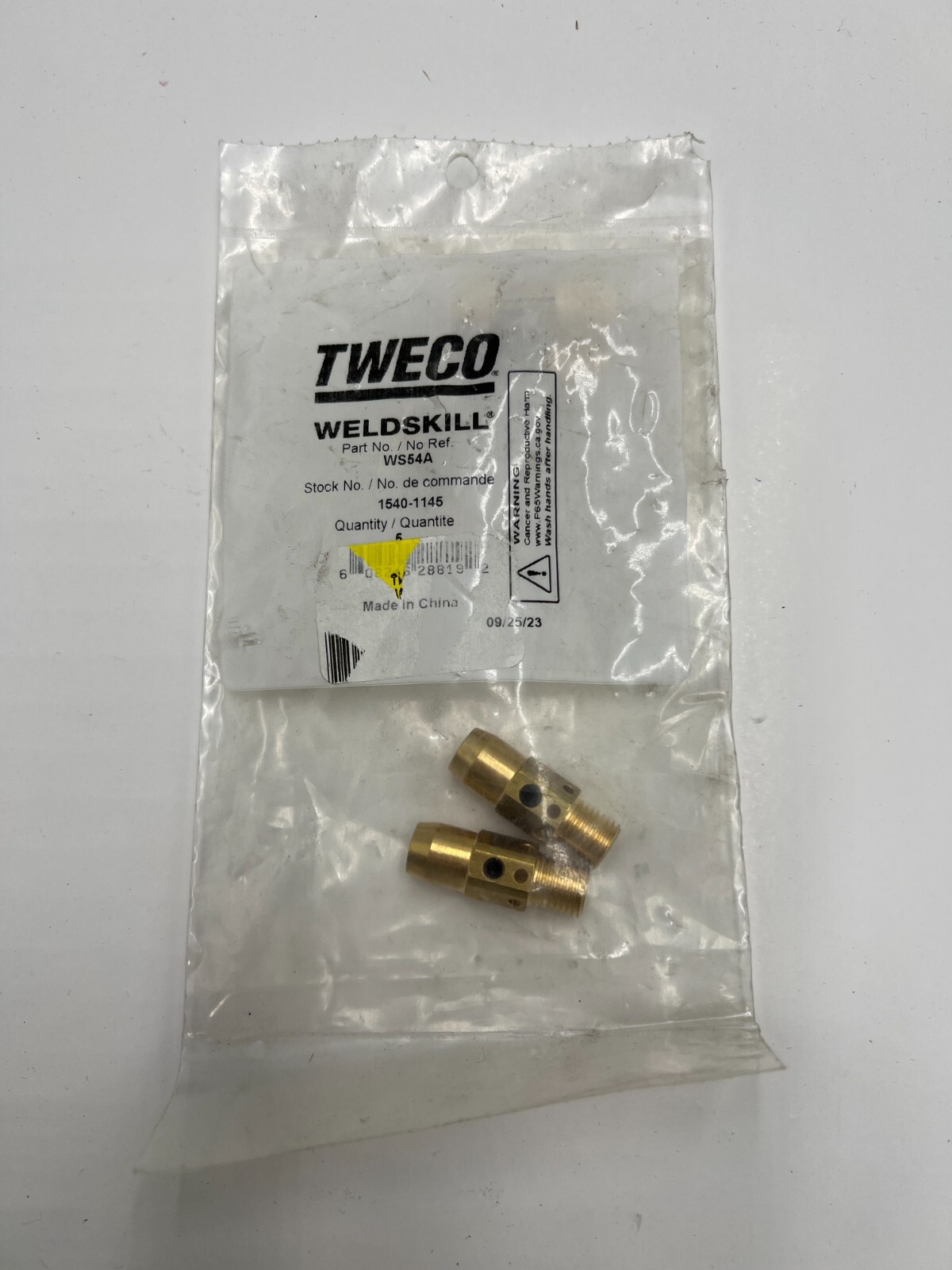 Pack of 5 - TWECO 15401145 Weldskill Gas Diffuser WS54A 1-1/4", 360 Brass Alloy