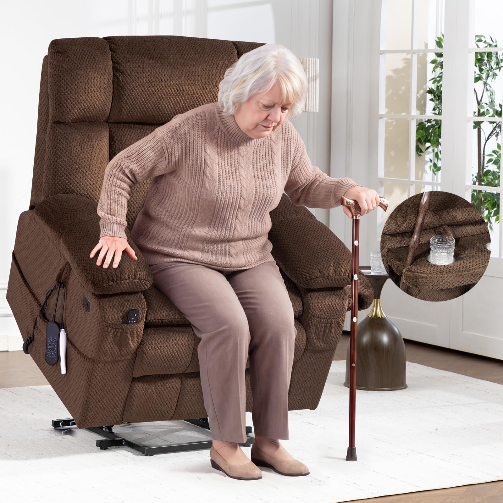 Power Lift Recliner Chair for Elderly with Adjustable Headrest,Oversized Extra