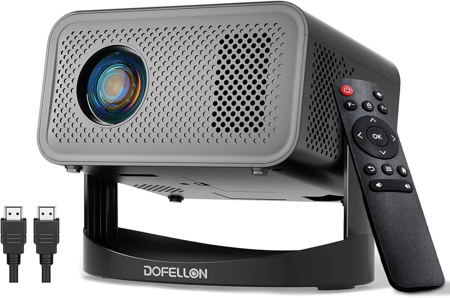 DOFELLON [Built-in Apps & 2026 Upgraded] Mini Projector with Wifi and Bluetooth