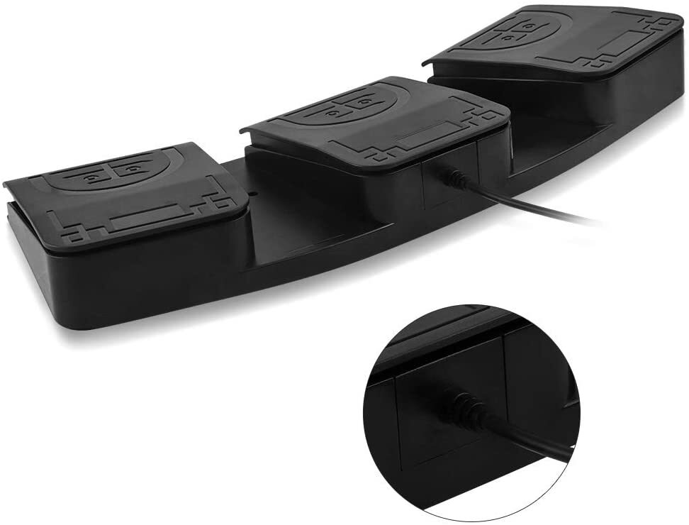 Upgraded USB Triple Foot Pedal Optical Switch Control PC Mouse Game Action HID
