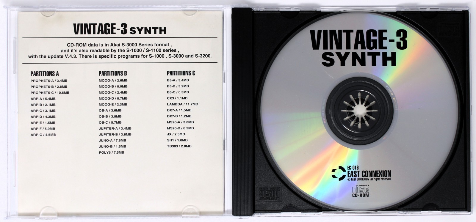 Discovery Firm East Collexion Vintage-3 Synth Akai Format Sample/Sampling CD