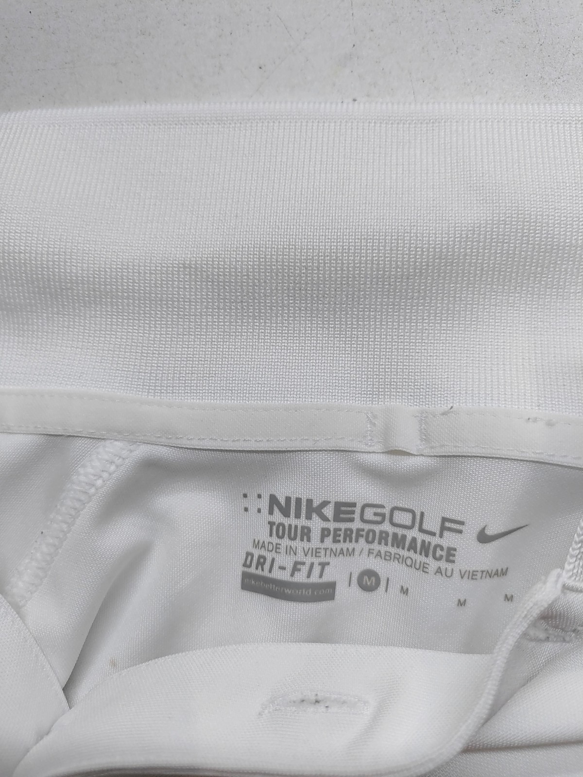 Nike Men's Polo M White 100% Polyester Collared Basic