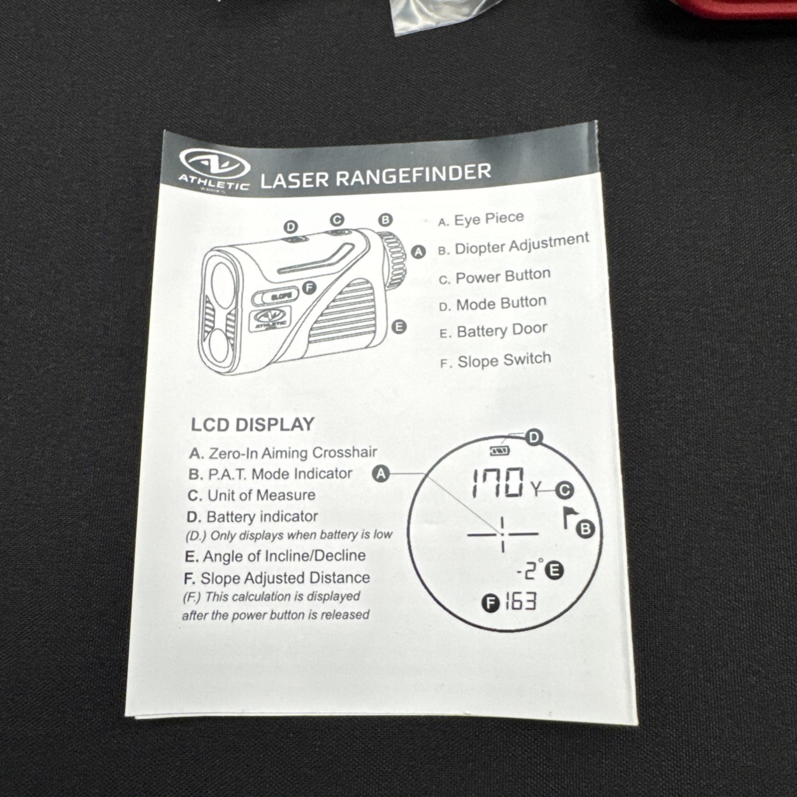 Laser Range Finder Athletic Works 6X Magnification 500 Yard Range with Case