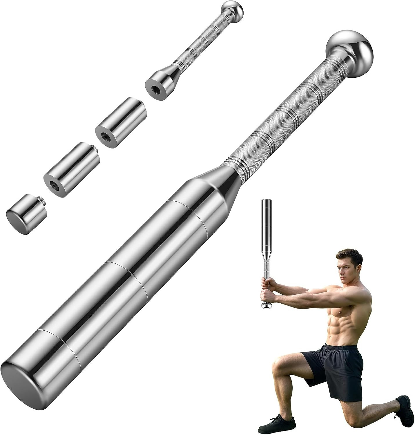EAST MOUNT Adjustable Macebell Clubbell for Strength Training,6-In-1 Premium Ste