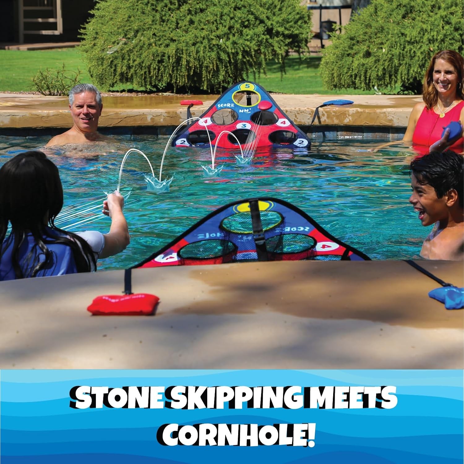 Original Fun Stonne Jump Rope and Pool Cornhole Game Float