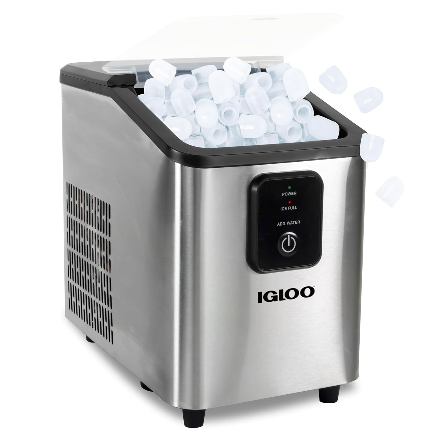 Maquina hielo encimera autolimpiable portatil 26 lbs/dia 8 pzas cada 7 to 8 min