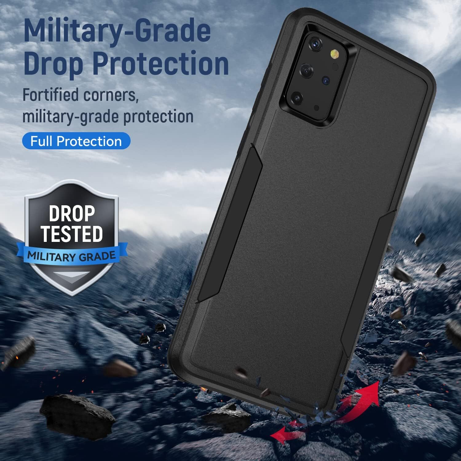 for Galaxy S20 Plus Case, with HD Screen Protector [Military Grade Drop Tested]