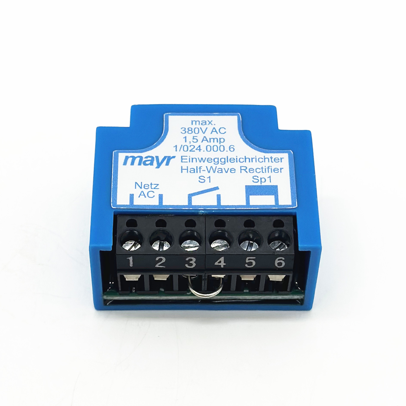 MAYR Einweggleichrichter 1/024.000.6 380V AC 1,5Amp Half-Wave rectifier module
