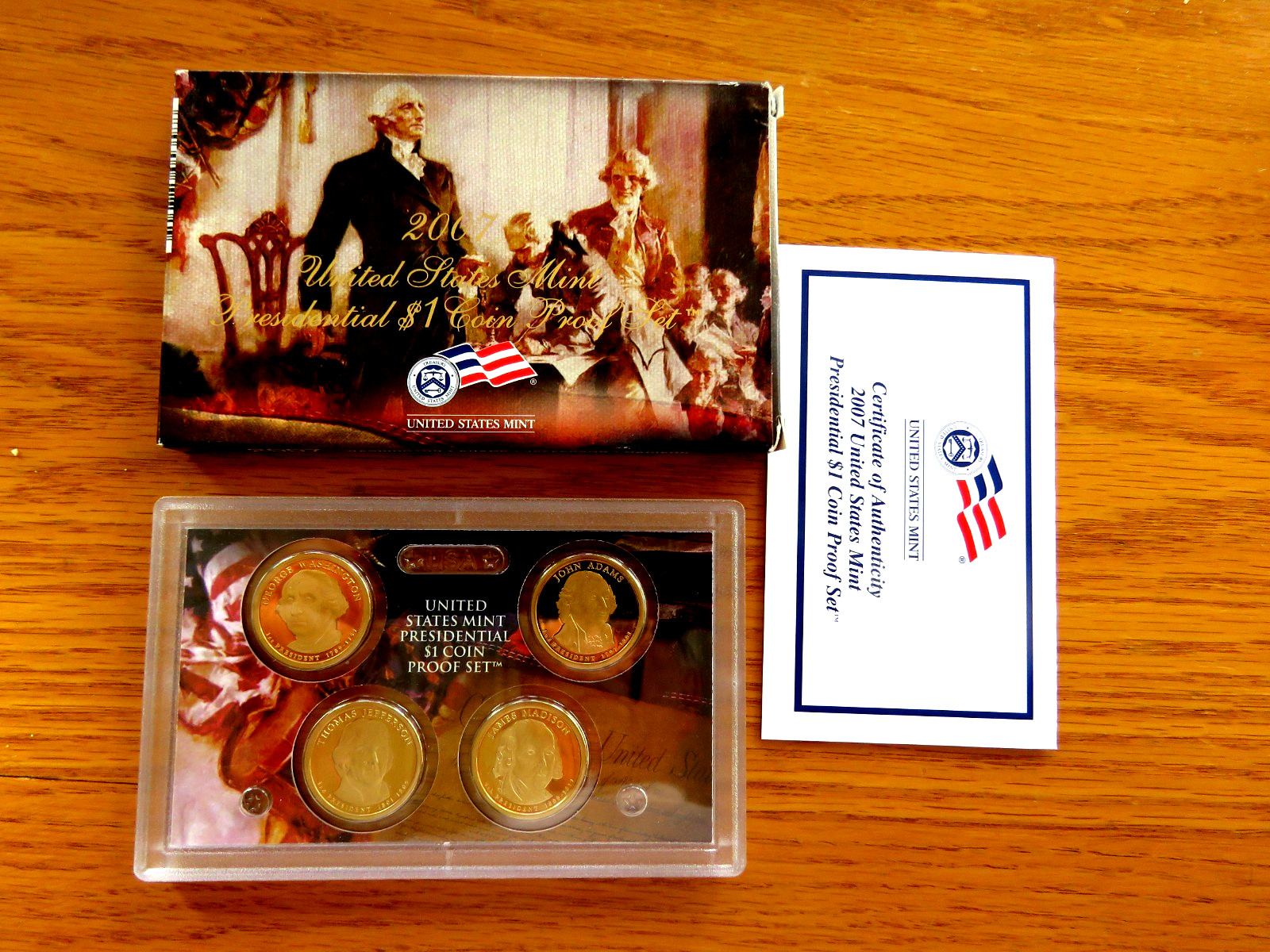 2007 U.S. Mint Presidential Proof Dollar Set Washington-Madison OGP P1