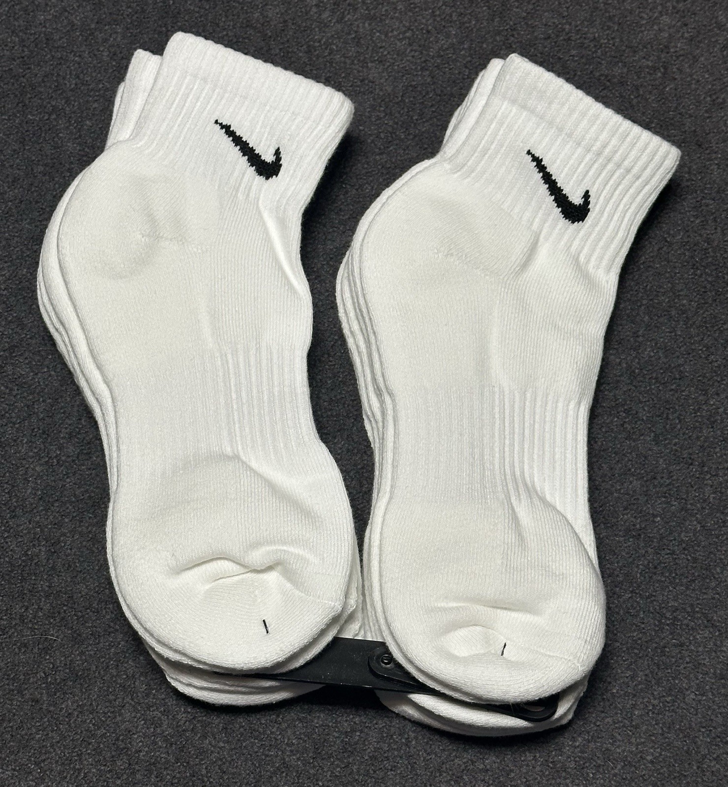 Nike Dri-Fit Everyday Plus Ankle Socks-Size Large White (6 Pack)