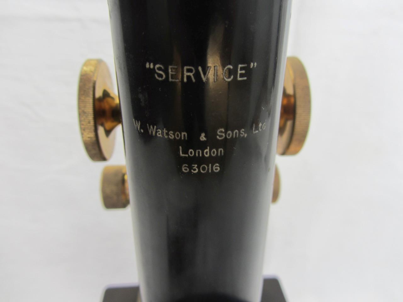 Watson London Brass/Enamel Service Compound Microscope #63016 c1937 (Cased)