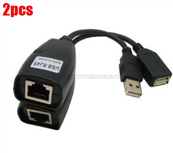 2Pcs Signal Amplifier Usb 2.0 Up To 50M USB2.0 Over CAT5/6E Extender Extensio kc