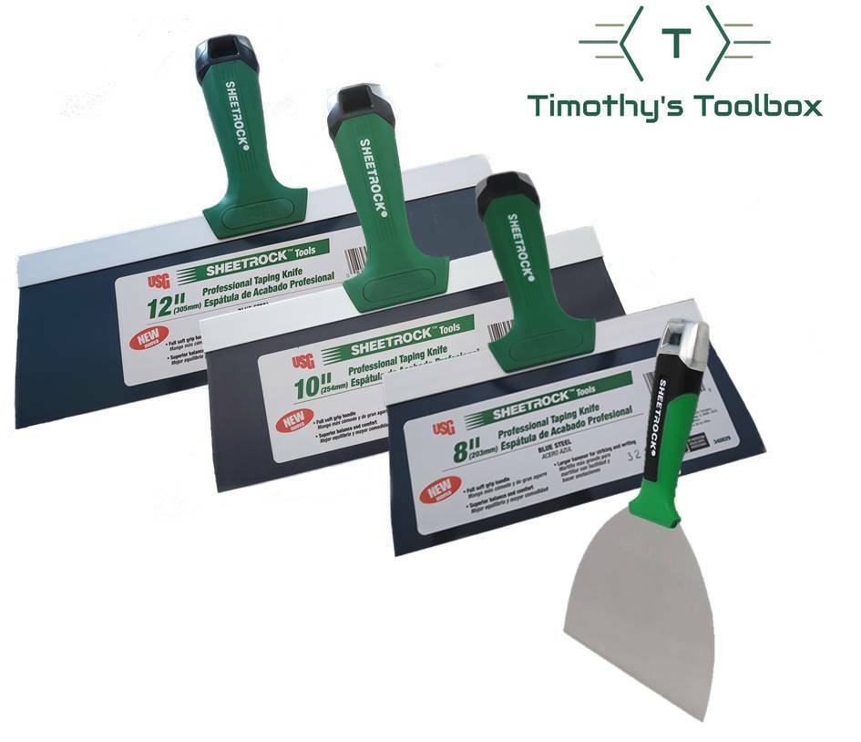 USG Sheetrock 8'',10'', 12'' Pro Drywall Set w/ 5" Matrix Carbon Steel